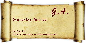 Gurszky Anita névjegykártya