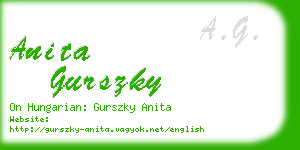 anita gurszky business card